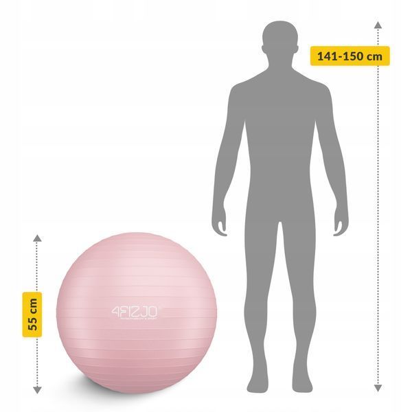 М'яч для фітнесу (фітбол) 4FIZJO 55 см Anti-Burst Pink (P-5907739316271) 4404 фото