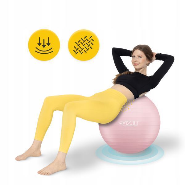 М'яч для фітнесу (фітбол) 4FIZJO 55 см Anti-Burst Pink (P-5907739316271) 4404 фото