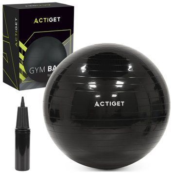 М'яч для фітнесу (фітбол) Actiget 85 см з насосом ACT0148 Black 5881 фото