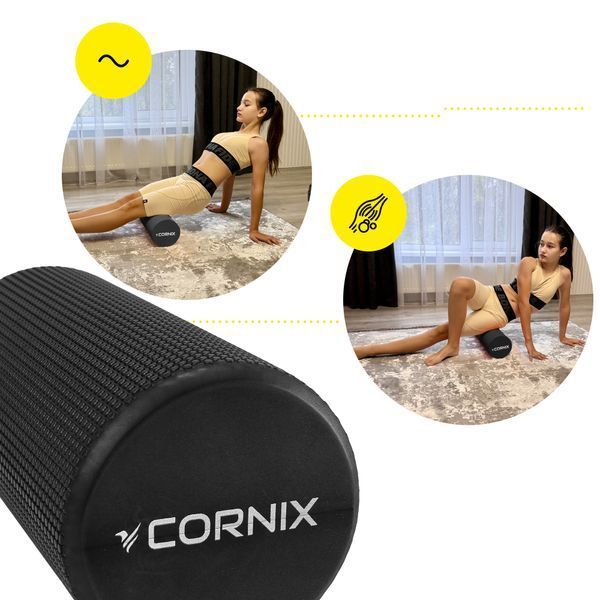 Масажний ролик Cornix EVA+ 30 x 15 см (валик, роллер) XR-0300 Black 5075 фото