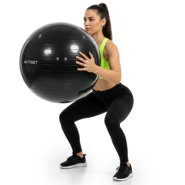 М'яч для фітнесу (фітбол) Actiget 85 см з насосом ACT0148 Black 5881 фото