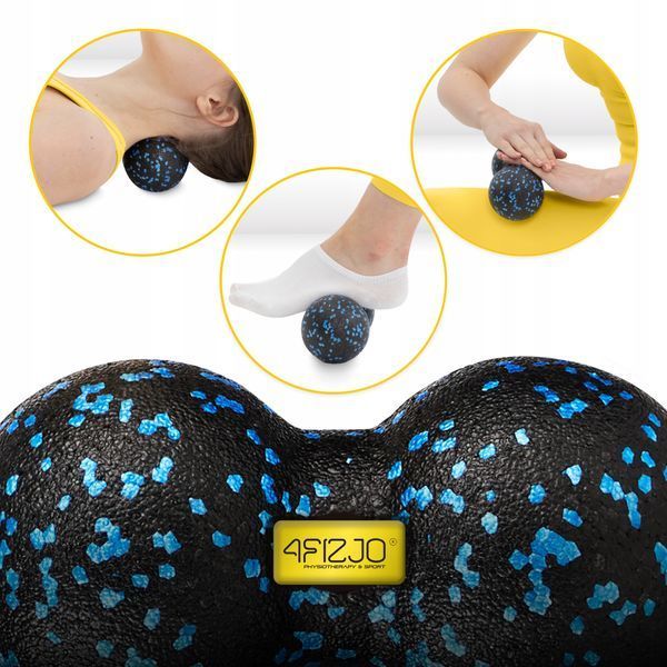Масажний м'яч подвійний 4FIZJO EPP DuoBall 12 Black/Blue (P-5907222931349) 1370 фото