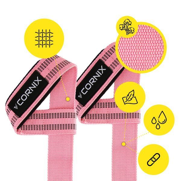 Лямки атлетичні для тяги Cornix Lifting Straps XR-0504 Pink 5933 фото