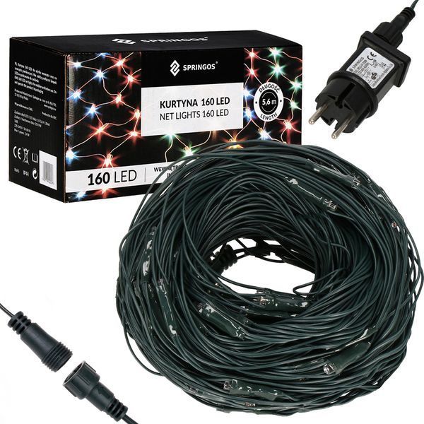 Гірлянда сітка Springos 2 x 2.6 м 160 LED CL4014 Mix 3359 фото