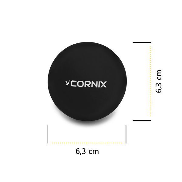Масажний м'яч Cornix Lacrosse Ball 6.3 см XR-0118 Black 4457 фото