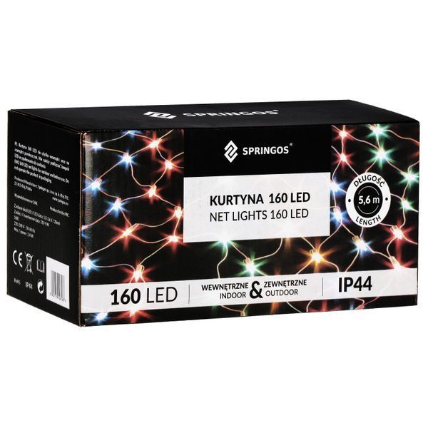 Гірлянда сітка Springos 2 x 2.6 м 160 LED CL4014 Mix 3359 фото