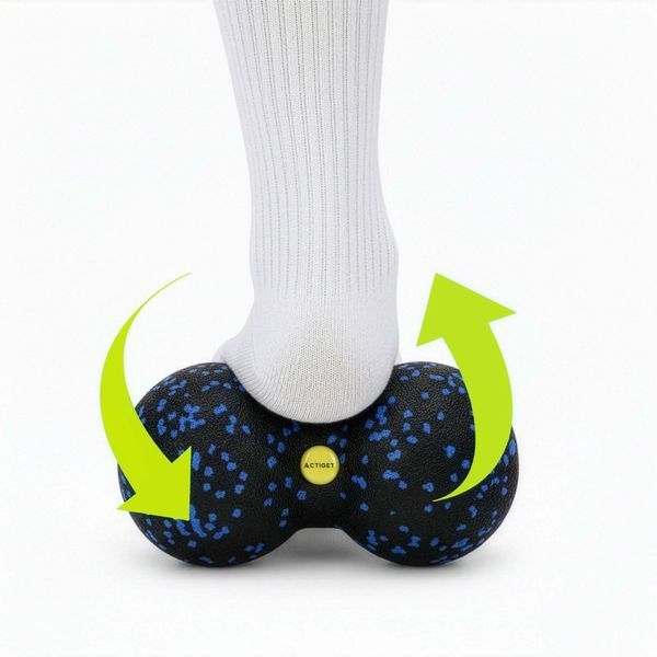 Масажний м'яч подвійний Actiget EPP 8 x 16 см ACT0097 Black/Blue 5834 фото