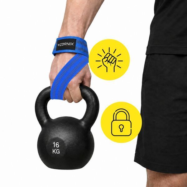 Лямки атлетичні для тяги Cornix Lifting Straps XR-0506 Blue 5934 фото