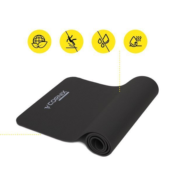 Килимок спортивний Cornix NBR 183 x 61 x 1 cм для йоги та фітнесу XR-0013 Black 3804 фото