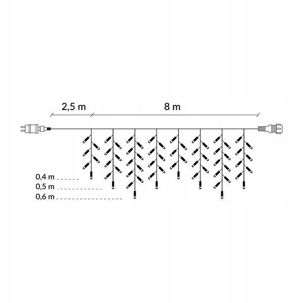 Гірлянда бахрома вулична (зовнішня) Springos 8 м 200 LED CL0203 Mix 3136 фото