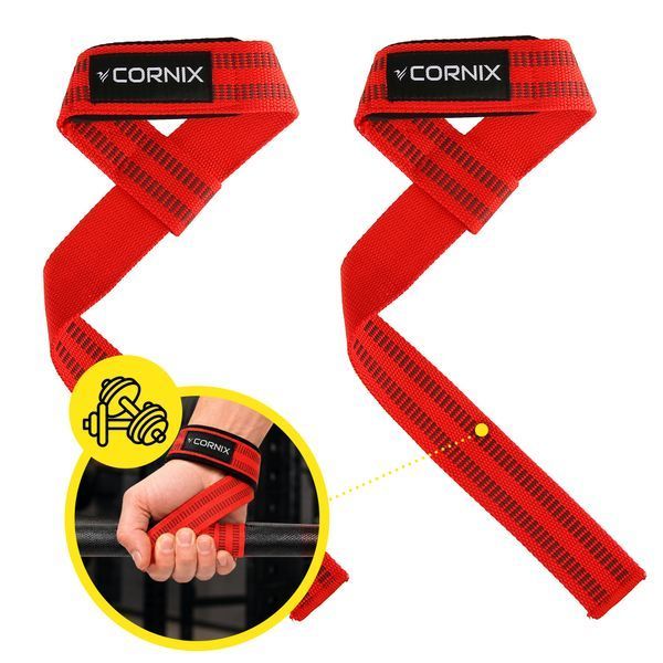 Лямки атлетичні для тяги Cornix Lifting Straps XR-0505 Red 5935 фото