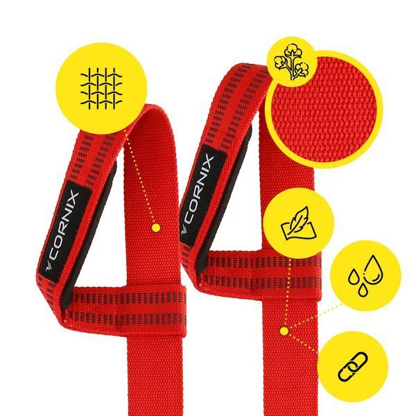 Лямки атлетичні для тяги Cornix Lifting Straps XR-0505 Red 5935 фото
