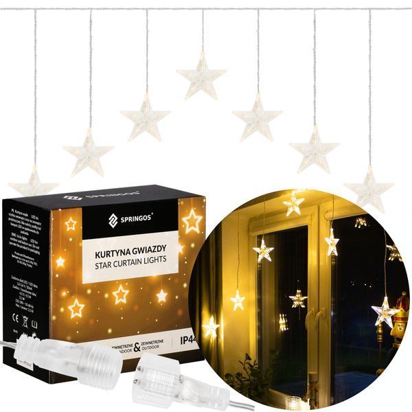 Гірлянда бахрома вулична (зовнішня) Springos 2 м 70 LED CL4016 Warm White 3361 фото