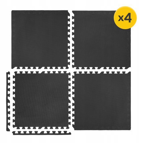Мат-пазл (ластівчин хвіст) 4FIZJO Mat Puzzle EVA 120 x 120 x 1 cм Black (P-5907222931011) 1875 фото