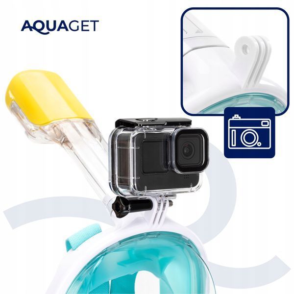 Маска для снорклінгу Aquaget повнолицьова Size L/XL AQ0002 Sky Blue/White 5966 фото