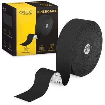 Стрічка кінезіологічна (кінезіо тейп) 4FIZJO 5 см x 31 м Black (P-5905973405522) 5515 фото