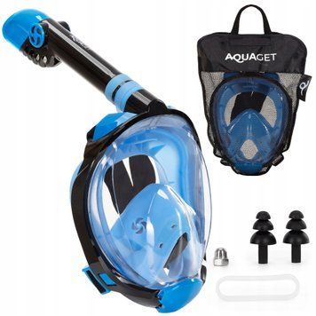 Маска для снорклінгу Aquaget повнолицьова Size L/XL AQ0003 Blue/Black 5967 фото