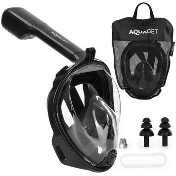 Маска для снорклінгу Aquaget повнолицьова Size L/XL AQ0004 Black 5968 фото