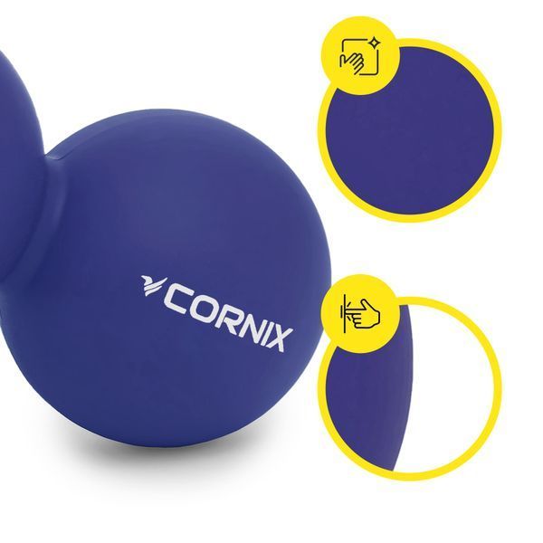 Масажний м'яч Cornix Lacrosse DuoBall 6.3 x 12.6 см XR-0109 Navy Blue 4462 фото