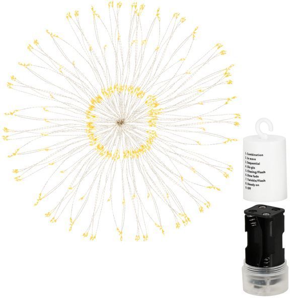 Гірлянда феєрверк на батарейках Springos 3D 100 LED CL0181 Warm White 3365 фото