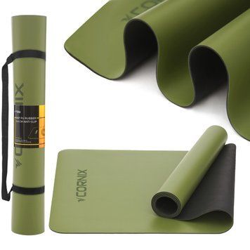 Килимок спортивний Cornix PU 183 x 68 x 0.4 см для йоги та фітнесу XR-0321 Green 5116 фото