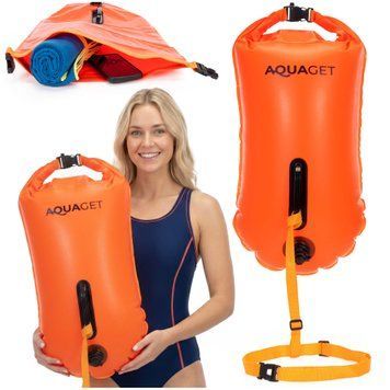 Буй для плавання Aquaget 2 в 1 36 л надувний AQ0036 Orange 6002 фото