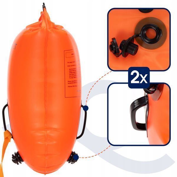 Буй для плавання Aquaget 2 в 1 36 л надувний AQ0036 Orange 6002 фото