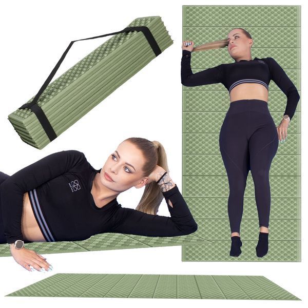 Каримат туристичний Springos XPE 182 x 60 x 0.8 cм складний PM0010 Green/Grey 5922 фото