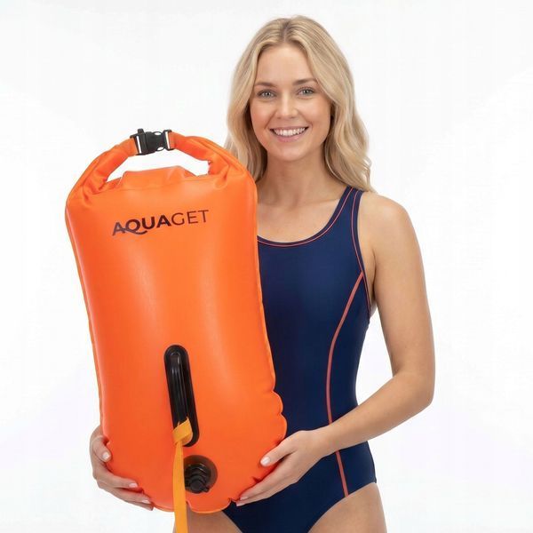 Буй для плавання Aquaget 2 в 1 36 л надувний AQ0036 Orange 6002 фото