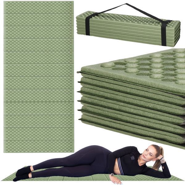 Каримат туристичний Springos XPE 182 x 60 x 0.8 cм складний PM0010 Green/Grey 5922 фото