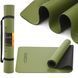 Килимок спортивний Cornix PU 183 x 68 x 0.4 см для йоги та фітнесу XR-0321 Green 5116 фото