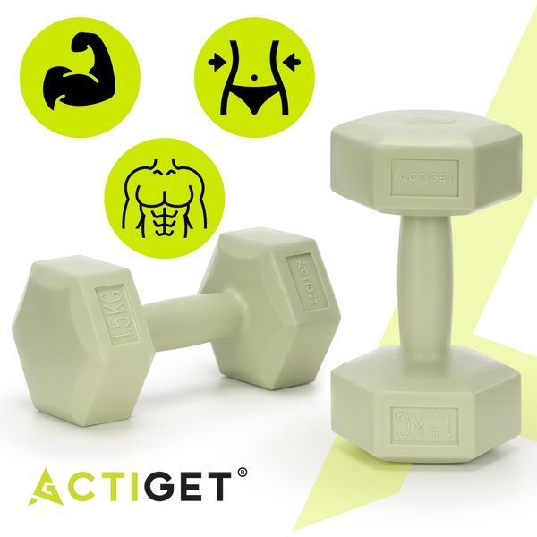 Гантелі Actiget Hex 2 x 1.5 кг ACT0157 Green 5890 фото