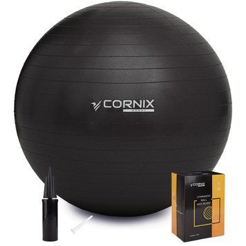 М'яч для фітнесу (фітбол) Cornix 65 см Anti-Burst XR-0020 Black 3811 фото