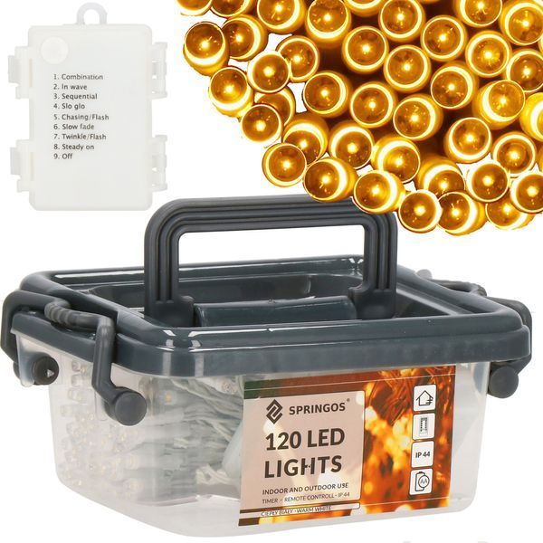 Гірлянда на батарейках Springos 9 м 120 LED CL0171 Warm White 3367 фото