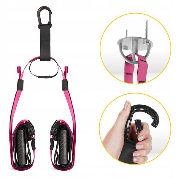 Петлі для функціонального тренінгу 4FIZJO підвісна система Black/Pink (P-5907739314109) 3454 фото