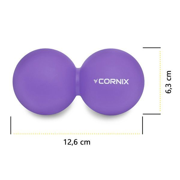 Масажний м'яч Cornix Lacrosse DuoBall 6.3 x 12.6 см XR-0114 Purple 4465 фото