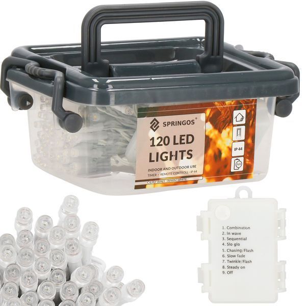 Гірлянда на батарейках Springos 9 м 120 LED CL0171 Warm White 3367 фото