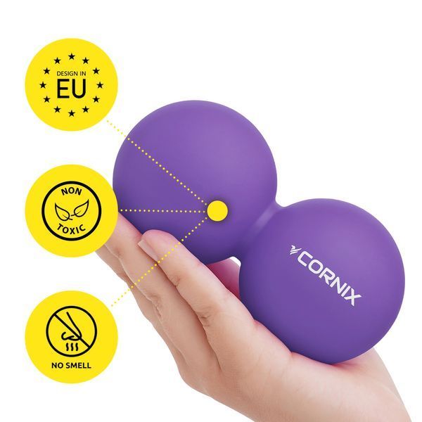 Масажний м'яч Cornix Lacrosse DuoBall 6.3 x 12.6 см XR-0114 Purple 4465 фото