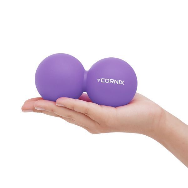 Масажний м'яч Cornix Lacrosse DuoBall 6.3 x 12.6 см XR-0114 Purple 4465 фото