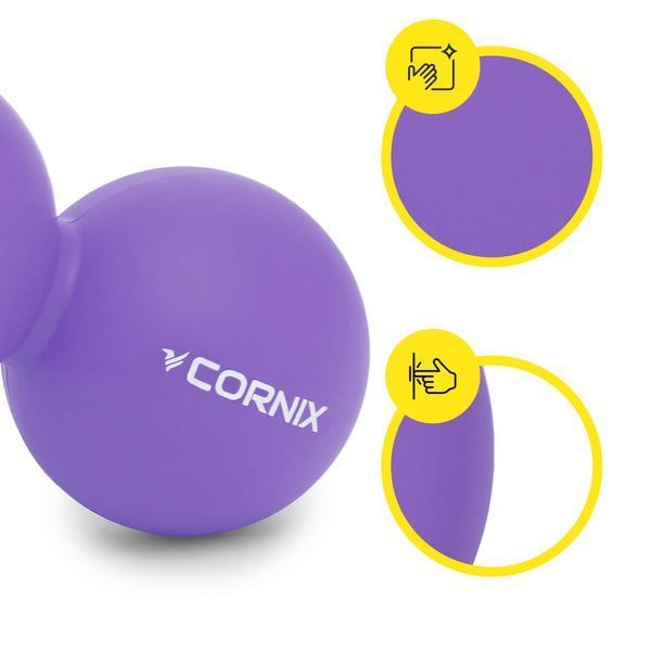 Масажний м'яч Cornix Lacrosse DuoBall 6.3 x 12.6 см XR-0114 Purple 4465 фото