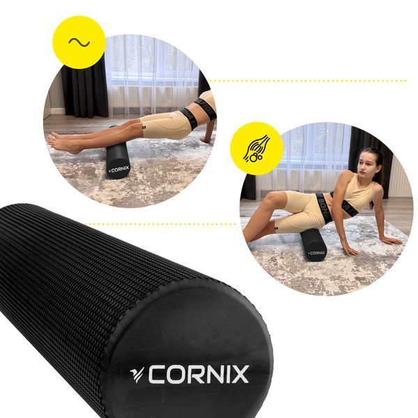 Масажний ролик Cornix EVA+ 60 x 15 см (валик, роллер) XR-0310 Black 5085 фото