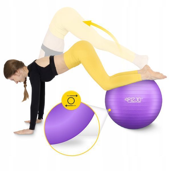М'яч для фітнесу (фітбол) 4FIZJO 65 см Anti-Burst Violet (P-5905973404778) 5949 фото