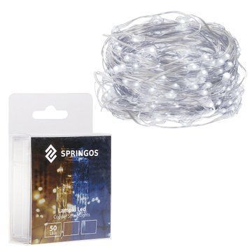 Гірлянда на батарейках Springos 4.9 м 50 LED CL0015 Cold White 3150 фото