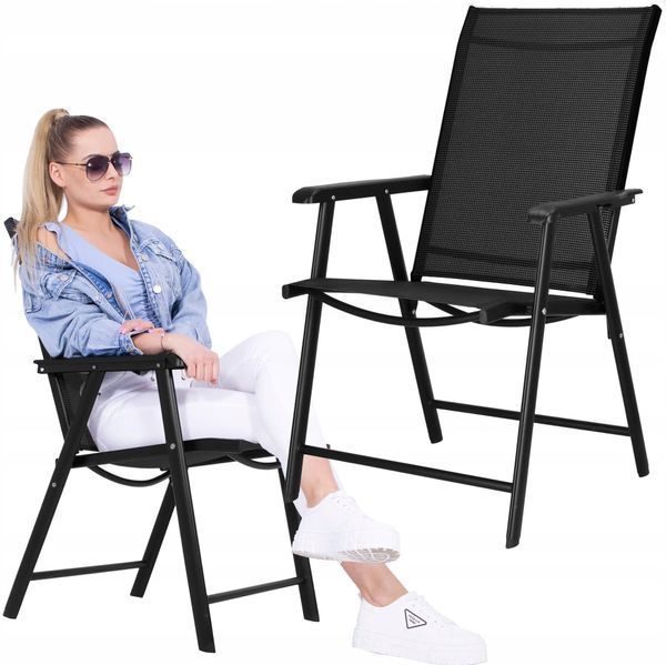 Крісло садове Springos складне GC0079 Black 6026 фото