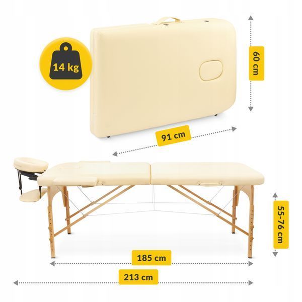 Масажний стіл складний 4FIZJO Massage Table Wood W60 Beige (P-5907739318350) 4571 фото