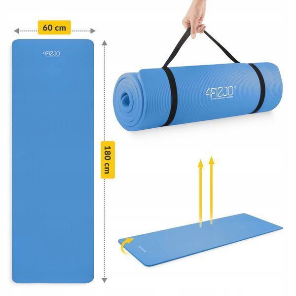 Килимок (мат) спортивний 4FIZJO NBR 180 x 60 x 1.5 см для йоги та фітнесу Blue (P-5907222931035) 2027 фото