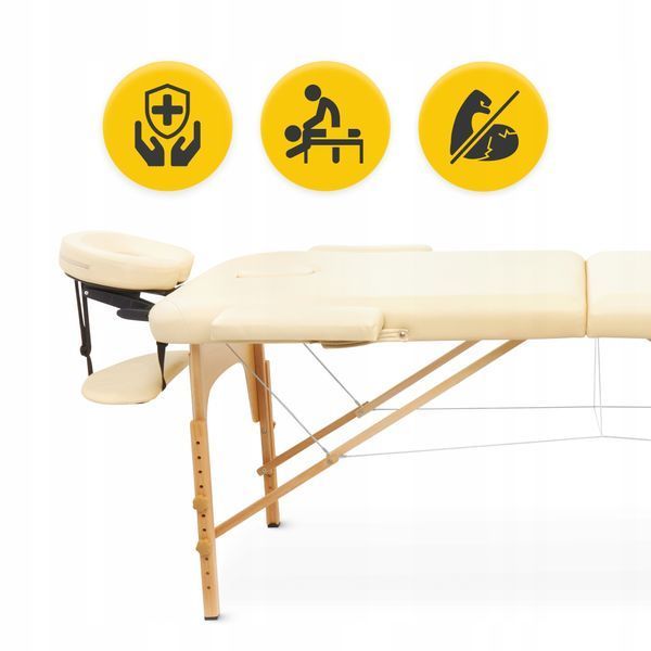 Масажний стіл складний 4FIZJO Massage Table Wood W60 Beige (P-5907739318350) 4571 фото