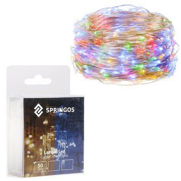 Гірлянда на батарейках Springos 4.9 м 50 LED CL0017 Mix 3152 фото