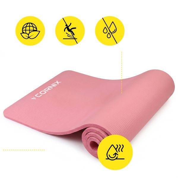 Килимок спортивний Cornix NBR 183 x 61 x 1.5 cм для йоги та фітнесу XR-0497 Pink 5953 фото