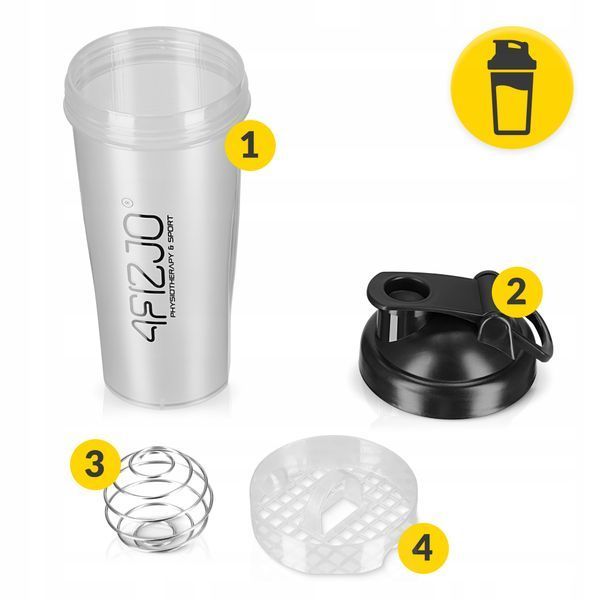 Шейкер спортивний 4FIZJO PRO 650 мл White/Black (P-5905973407007) 5674 фото